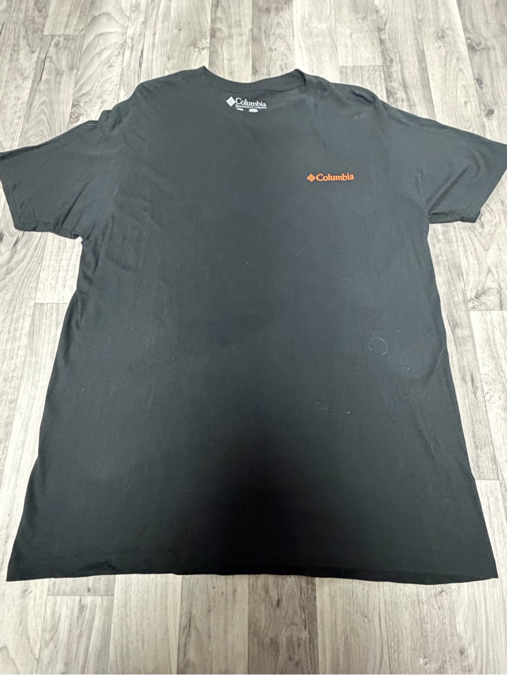 Columbia Black Short Sleeve Tee with Orange Logo